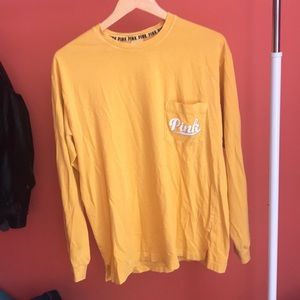 Yellow long sleeve PINK shirt